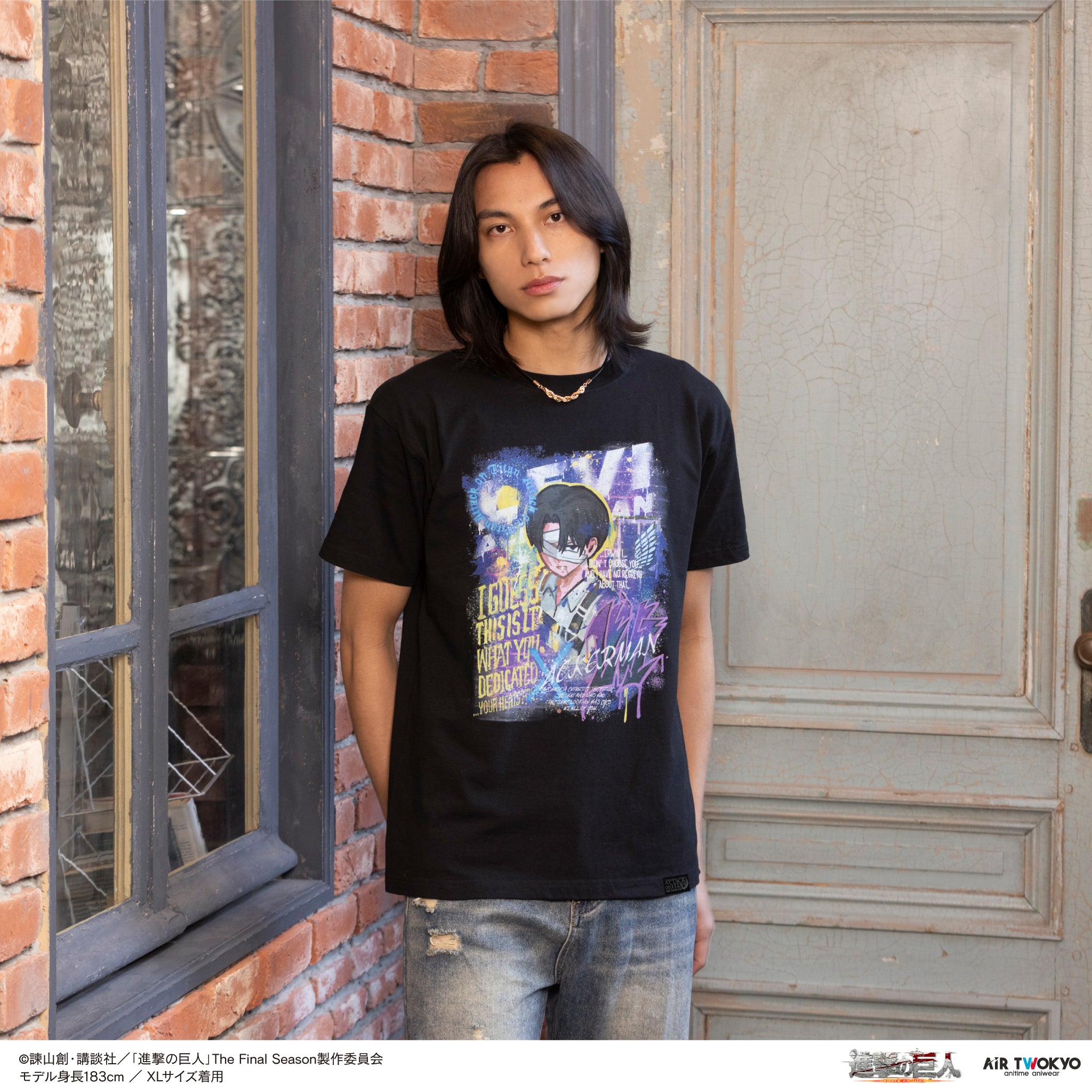 TVアニメ『進撃の巨人』The Final Season ウォールアート第2弾 Tシャツ(リヴァイ)