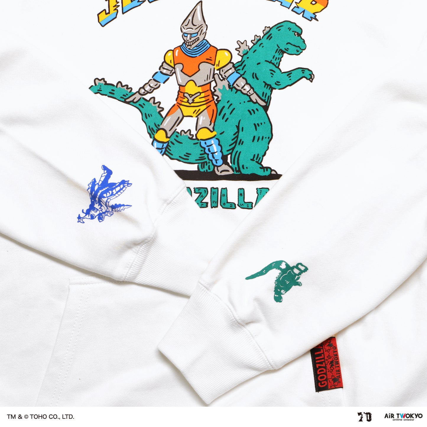 Godzilla 70th Anniversary Godzilla Showa Era Scene Illustration Hoodie 2 (Jet Jaguar & Godzilla)