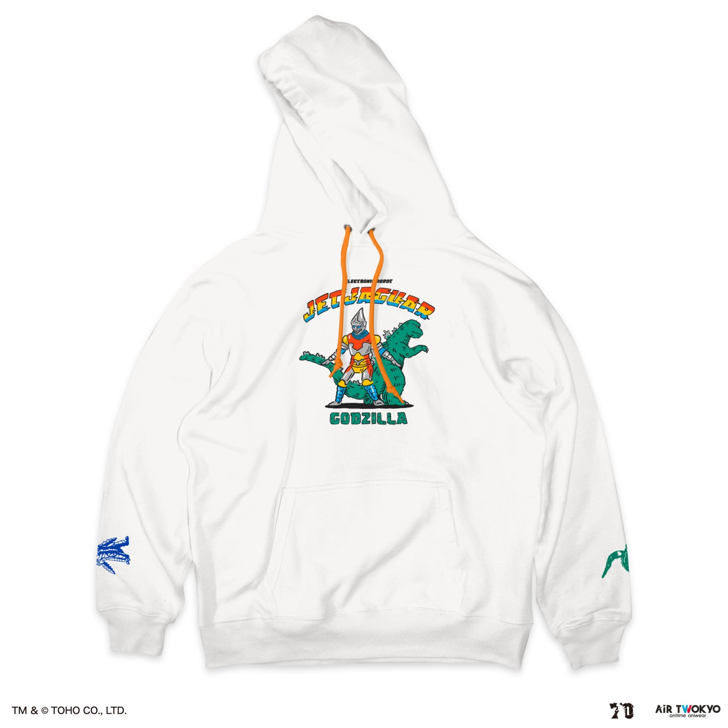 Godzilla 70th Anniversary Godzilla Showa Era Scene Illustration Hoodie 2 (Jet Jaguar & Godzilla)