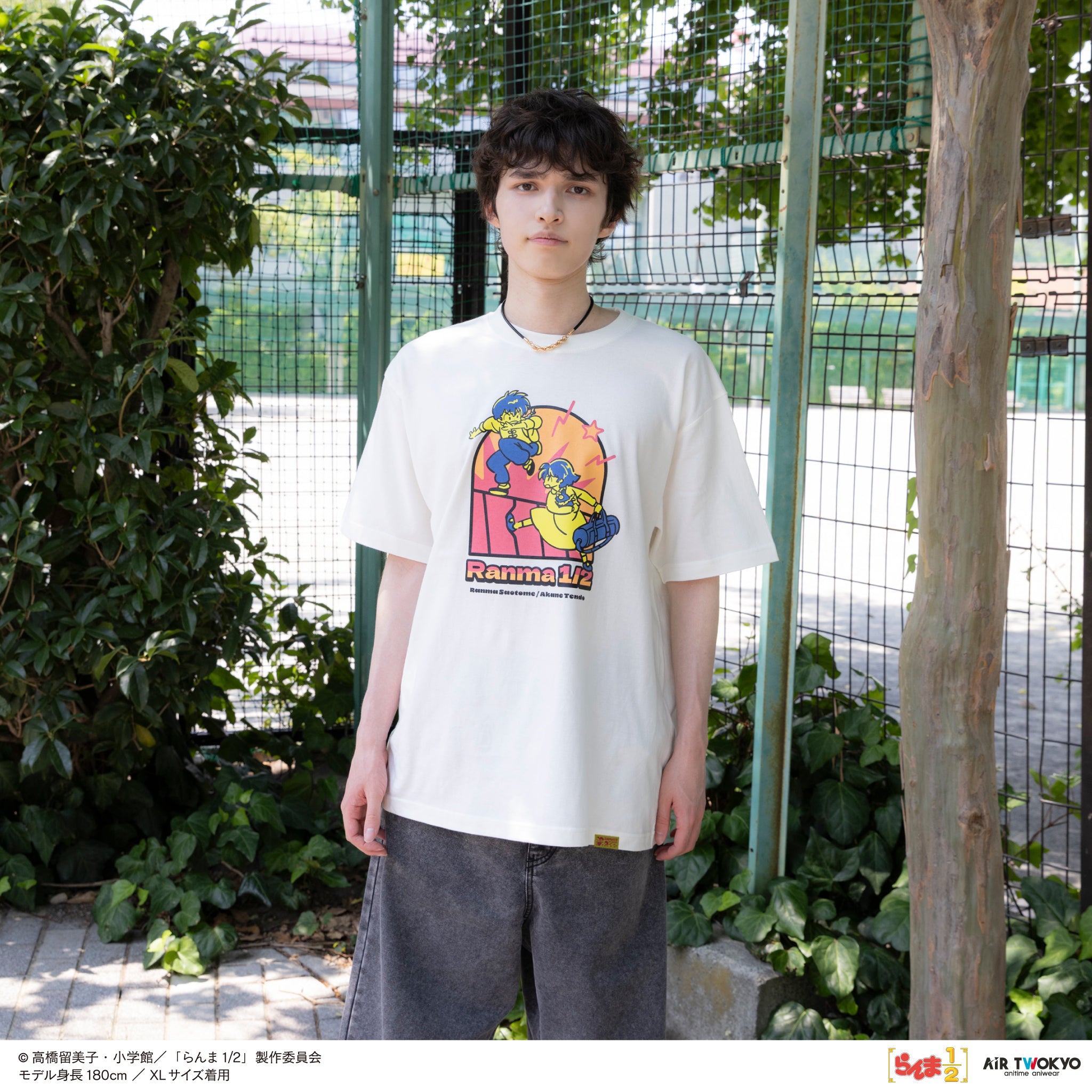 ♥早乙女乱馬＆天道あかね 名シーンTシャツ  らんま1/2 TVアニメ「らんま1/2」第2弾 ポップイラストTシャツ 1（早乙女乱