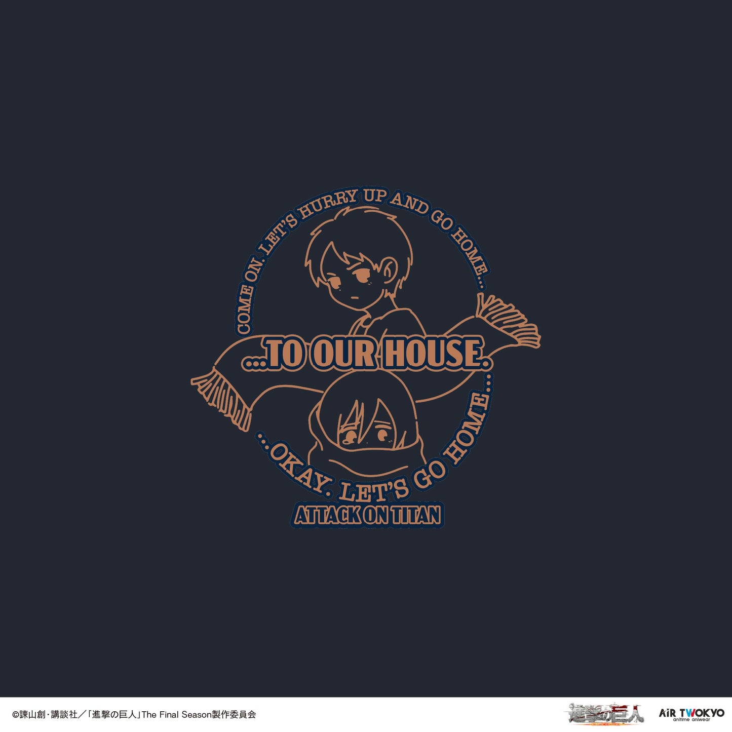 TVアニメ『進撃の巨人』 第11弾 シーンイラストTシャツ 3（エレン＆ミカサ）