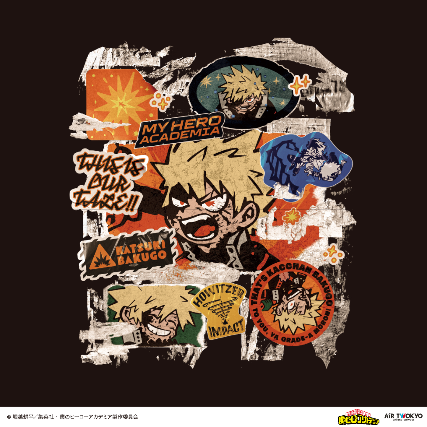 アニメ『僕のヒーローアカデミア』 第1弾 第二次決戦編 シーンイラストTシャツ 5（爆豪勝己）