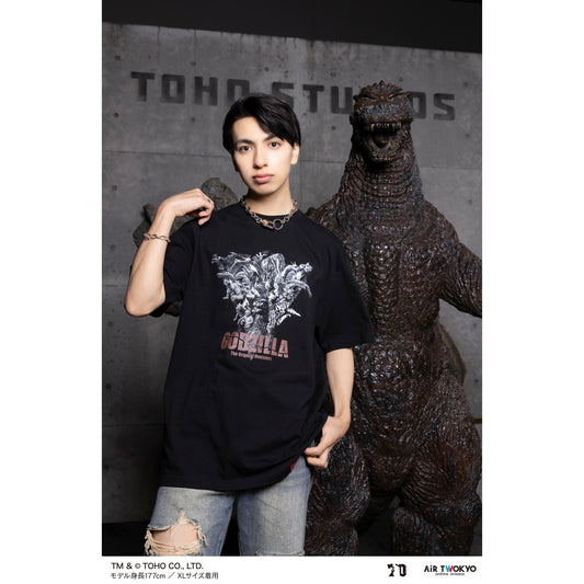 Godzilla 70th Anniversary Godzilla Showa Era Scene Illustration T-Shirt 5 (Assembled)