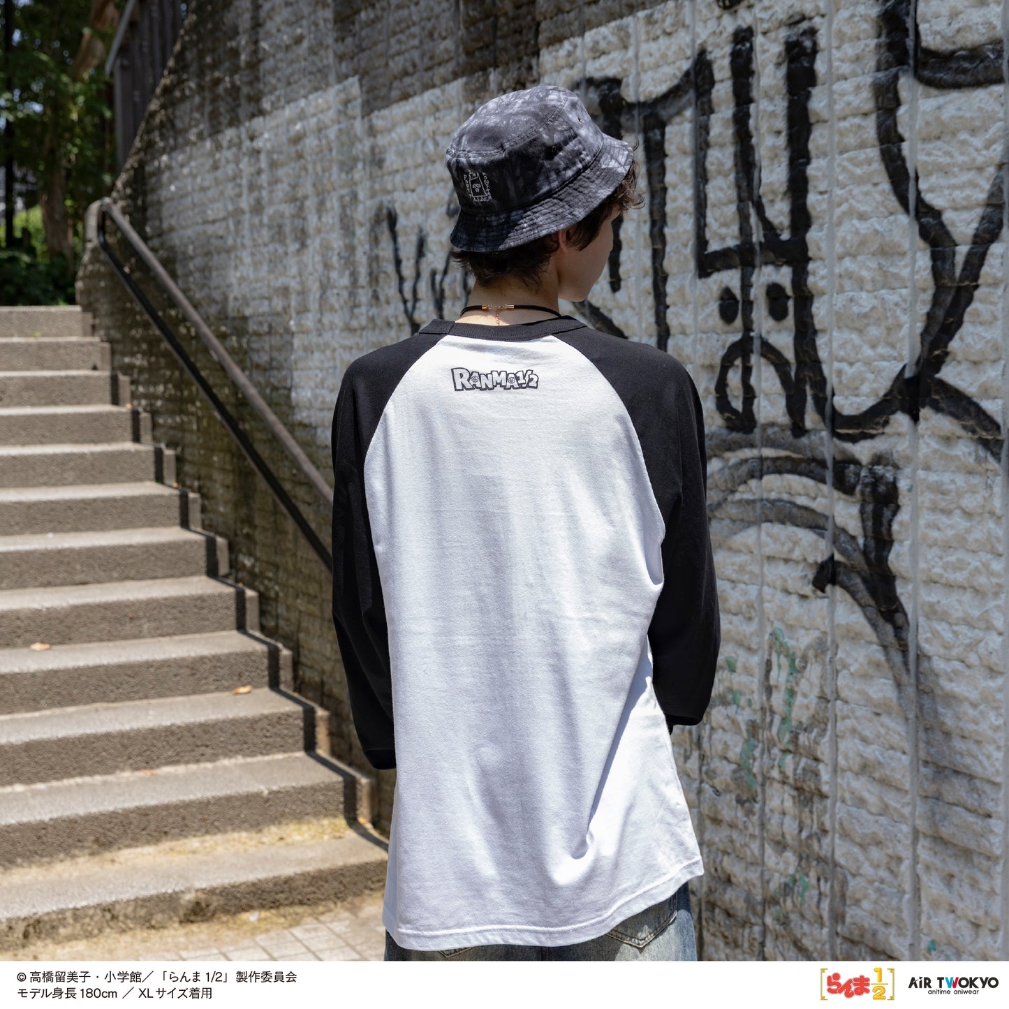 TVアニメ「らんま1/2」第2弾 ポップイラストラグランスリーブTシャツ 1（早乙女乱馬 & 天道あかね）