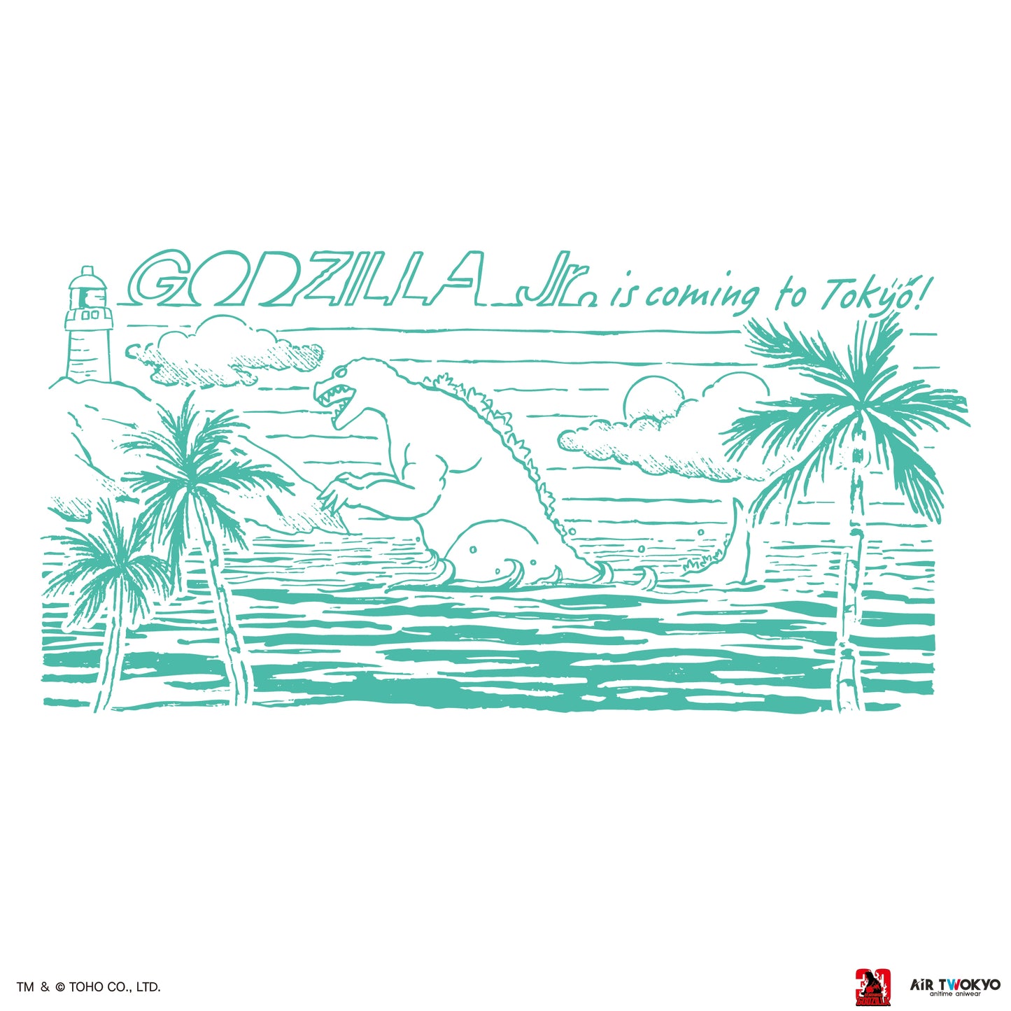 『ゴジラVSデストロイア』30周年 シーンイラストTシャツ 4（ゴジラジュニア）