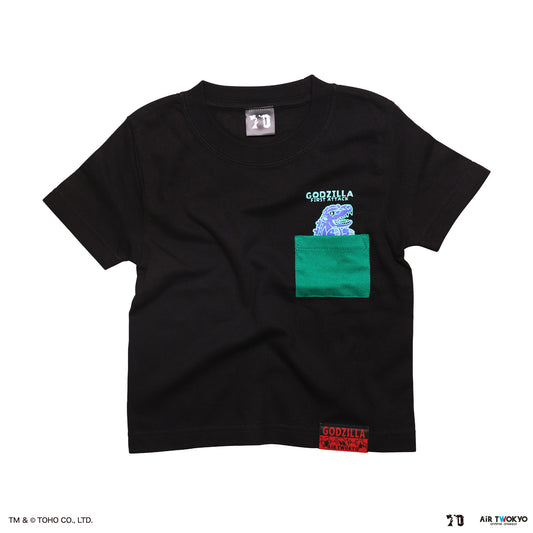 Godzilla 70th Anniversary Godzilla Showa Era Scene Illustration Kids T-Shirt (Black)