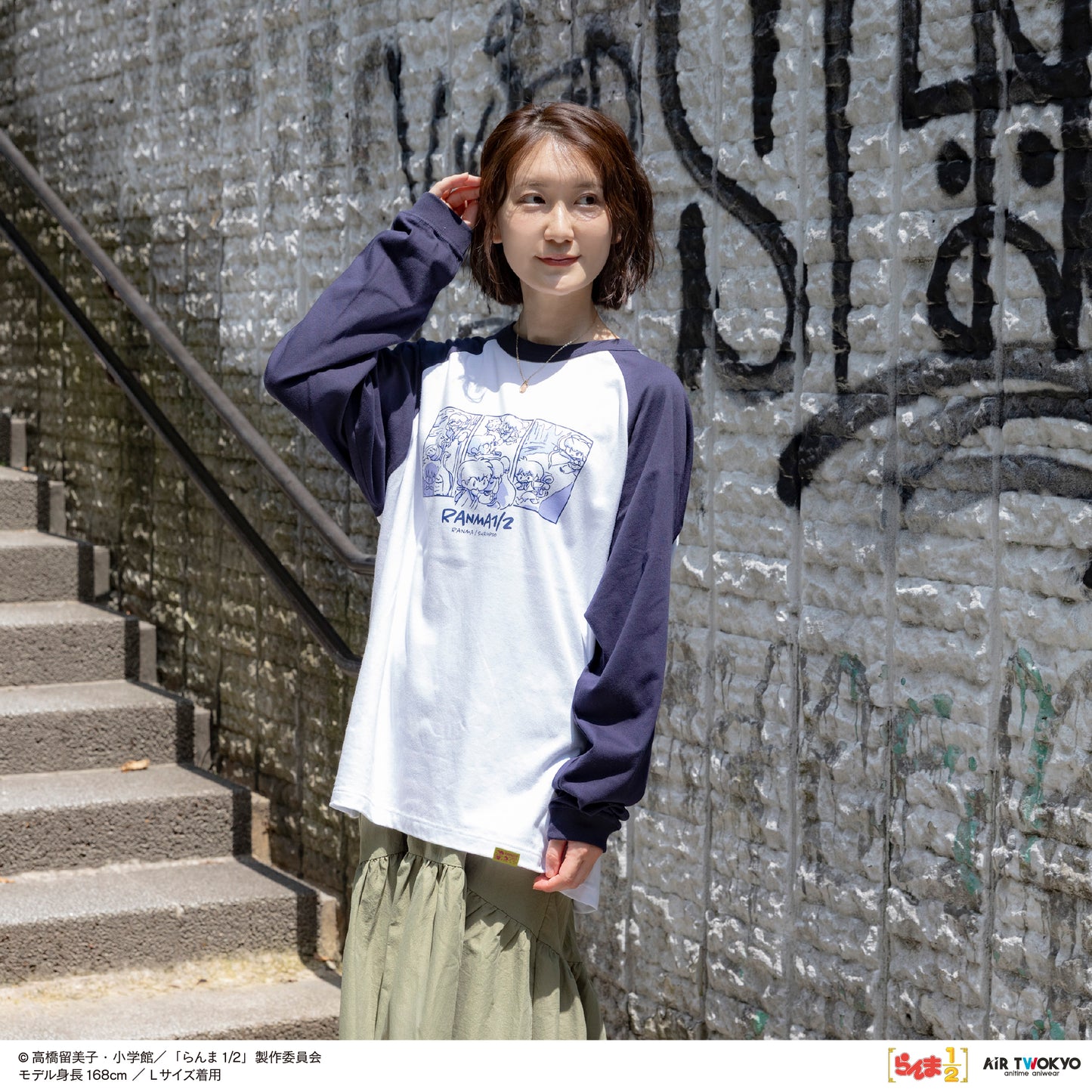 TVアニメ「らんま1/2」第2弾 ポップイラストラグランスリーブTシャツ 2（らんま & シャンプー）