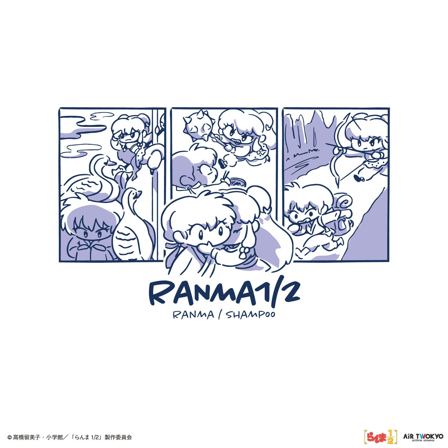 TVアニメ「らんま1/2」第2弾 ポップイラストラグランスリーブTシャツ 2（らんま & シャンプー）