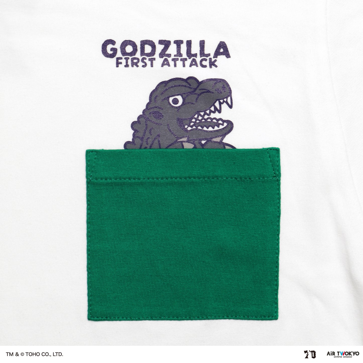 Godzilla 70th Anniversary Godzilla Showa Era Scene Illustration Kids T-Shirt (White)