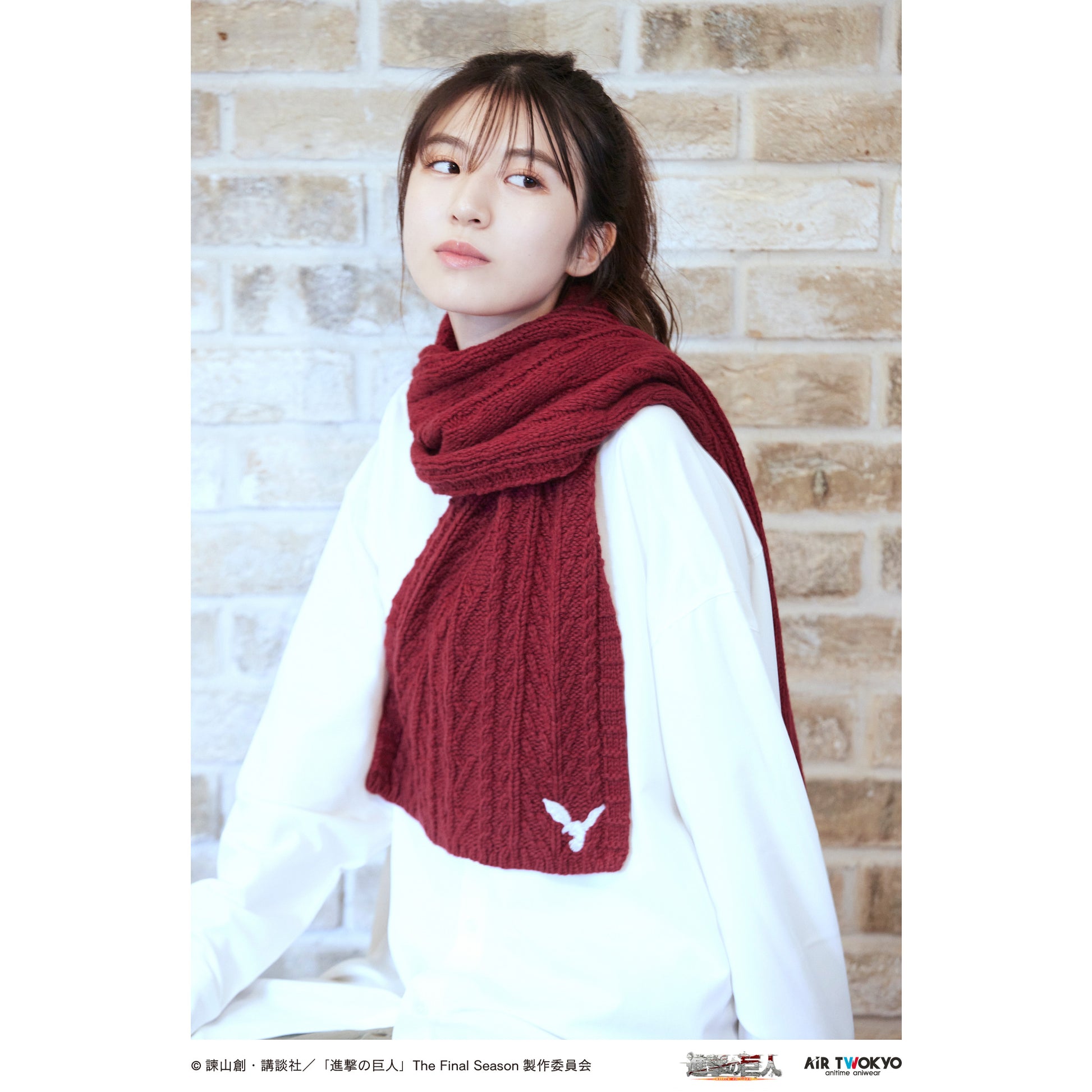 TV Anime “Attack on Titan” The Final Season Mikasa Motif Cashmere Scarf
