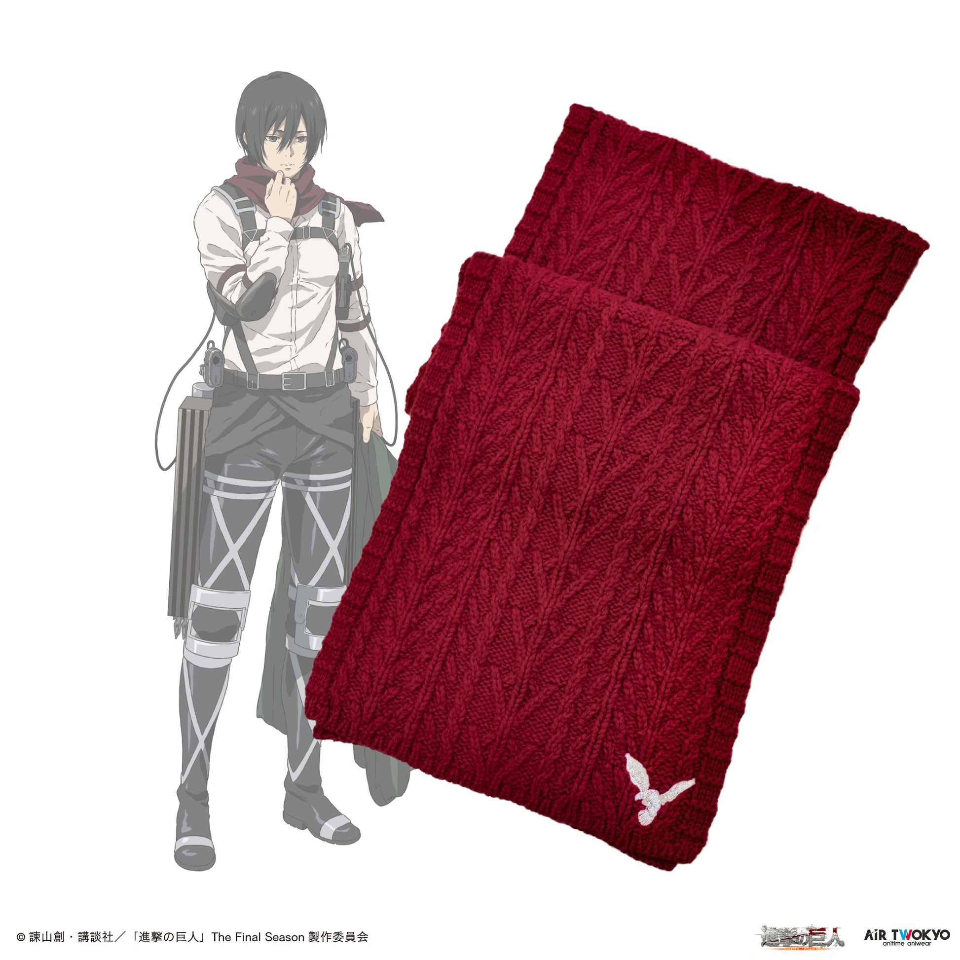 TV Anime “Attack on Titan” The Final Season Mikasa Motif Cashmere Scarf