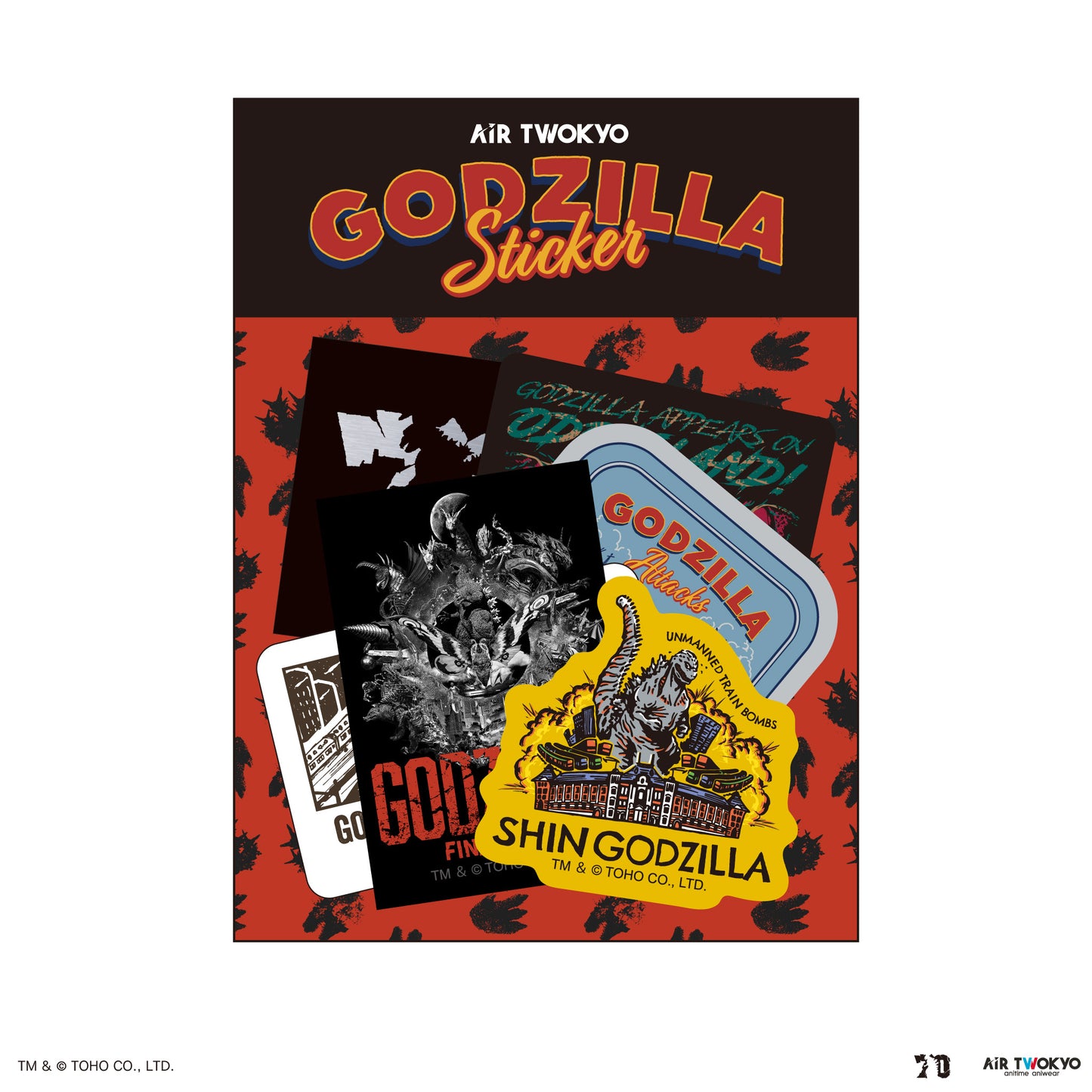 GODZILLA 70th Anniversary "Godzilla: Final Wars" "Shin Godzilla""GODZILLA MINUS ONE"Scene Illustration Sticker