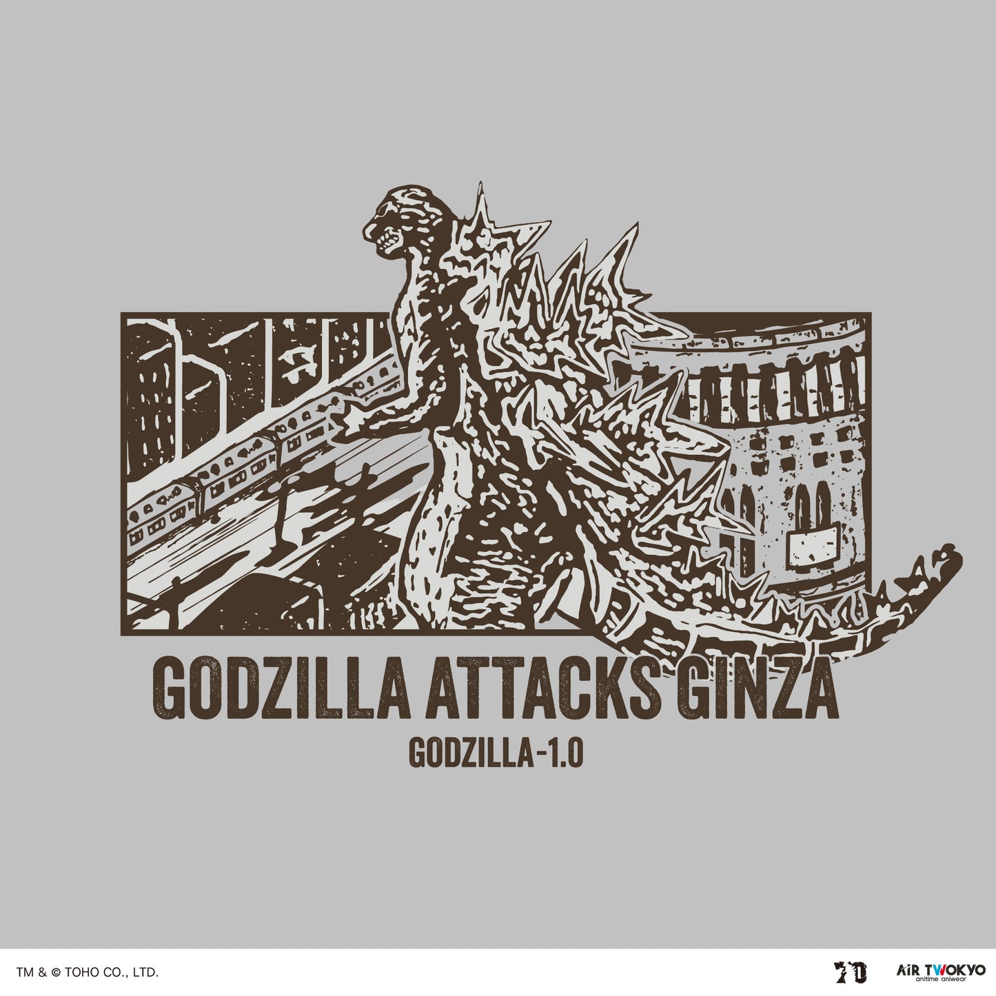 GODZILLA 70th Anniversary "Godzilla Minus One" Scene Illustration Sweatshirt 3(GODZILLA ATTACKS GINZA)