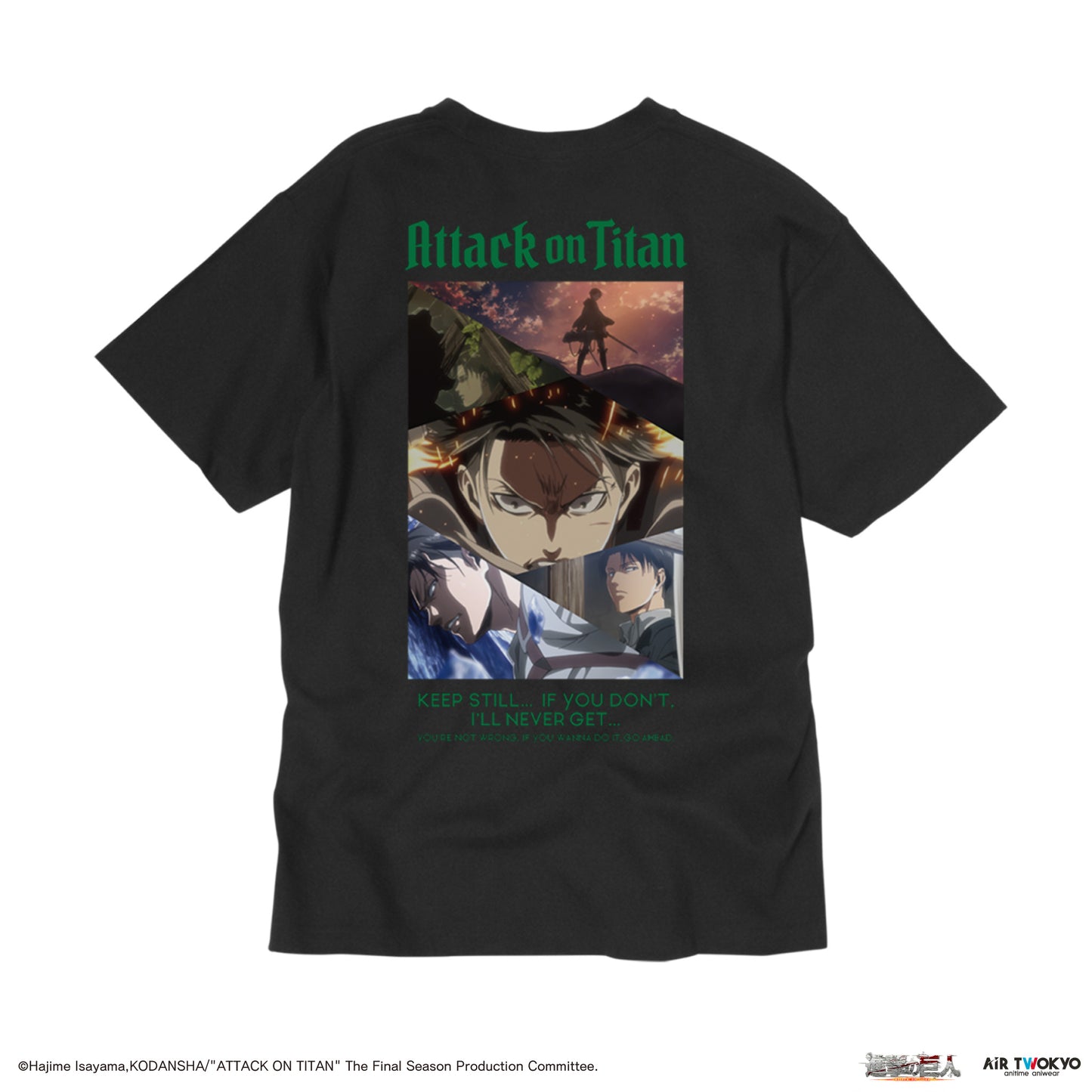 "Attack on Titan" Season 1-3 Collage Graphic T-shirt LEVI