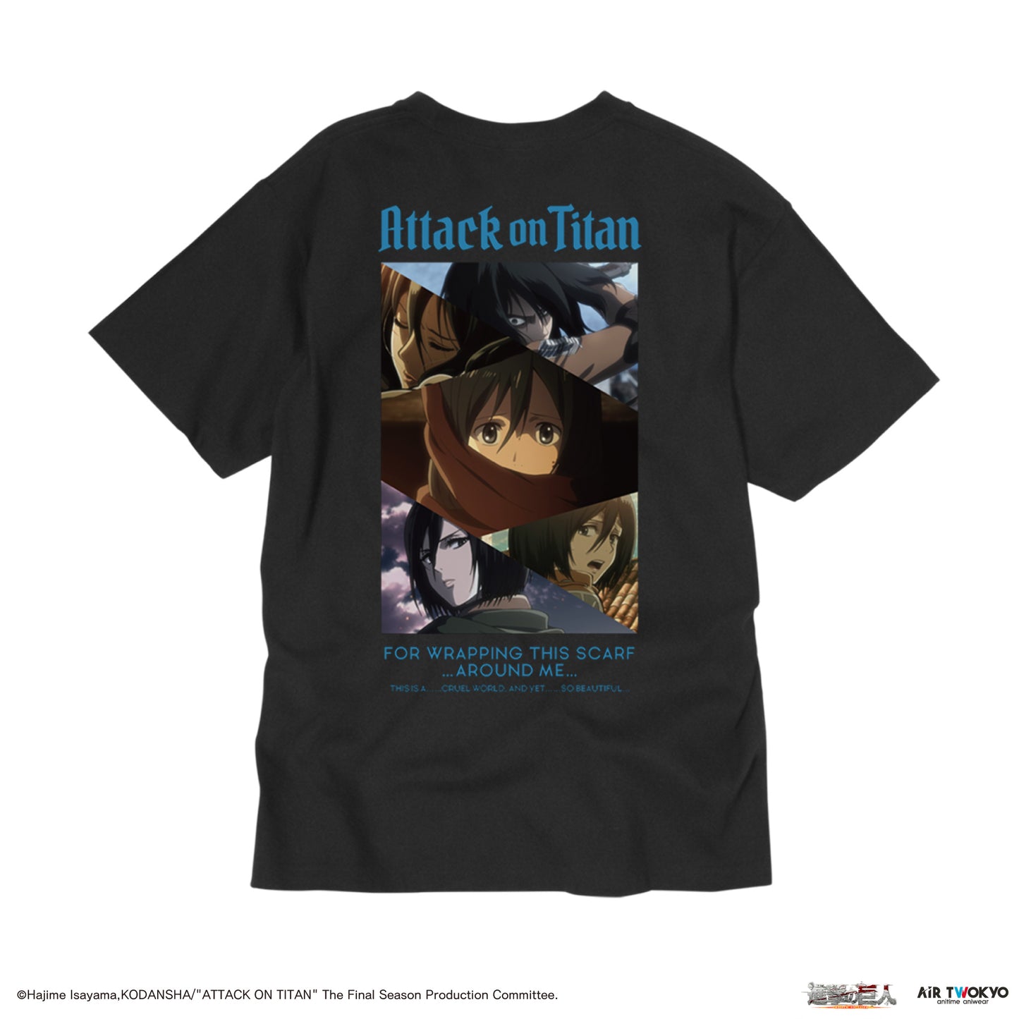 「進撃の巨人」 Season1~3コラージュグラフィックTシャツ　ミカサ
