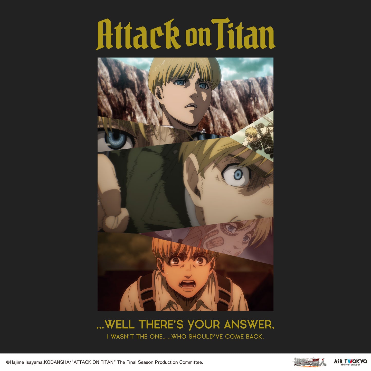 "Attack on Titan" The Final Season Collage Graphic T-shirt Armin