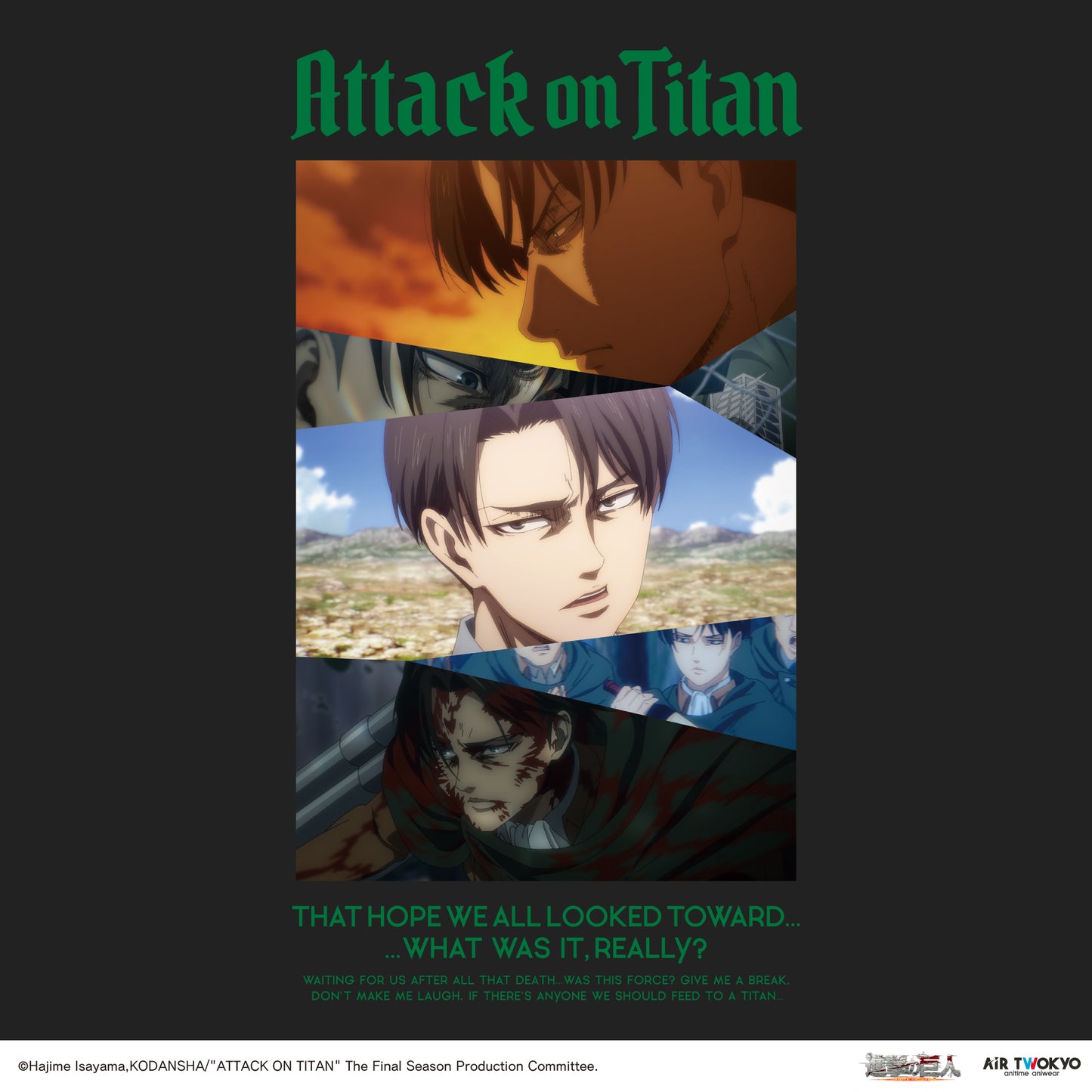 "Attack on Titan"  The Final Season Collage Graphic T-shirt Levi