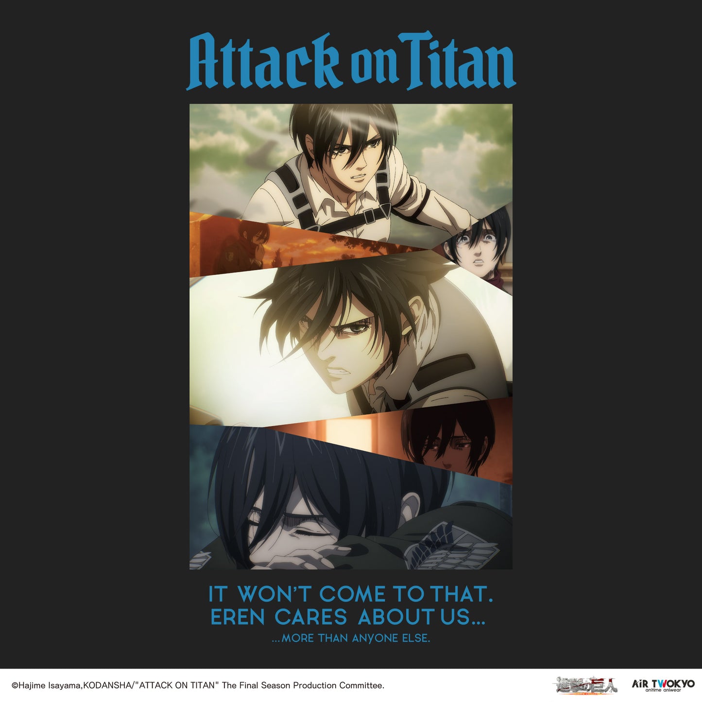 "Attack on Titan" The Final Season Collage Graphic T-shirt Mikasa