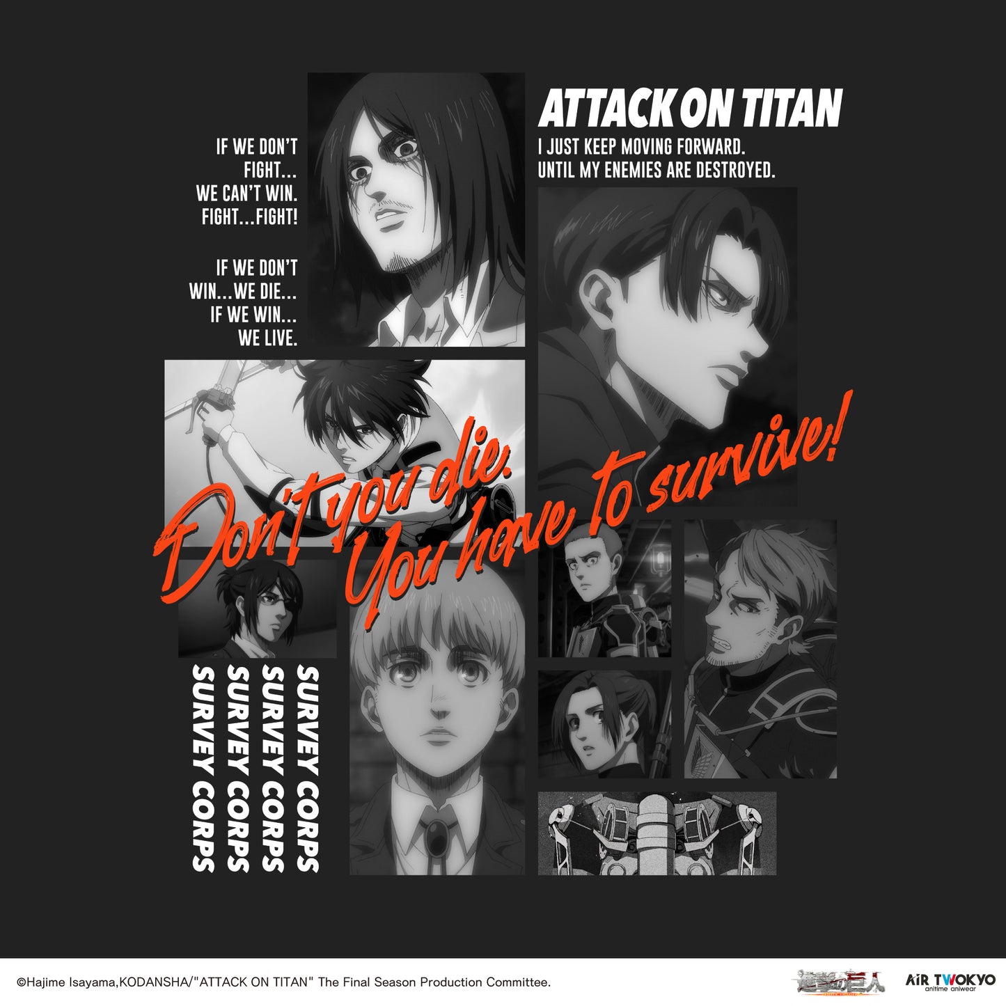 "Attack on Titan"  The Final Season Collage Graphic Long Sleeve T-shirt