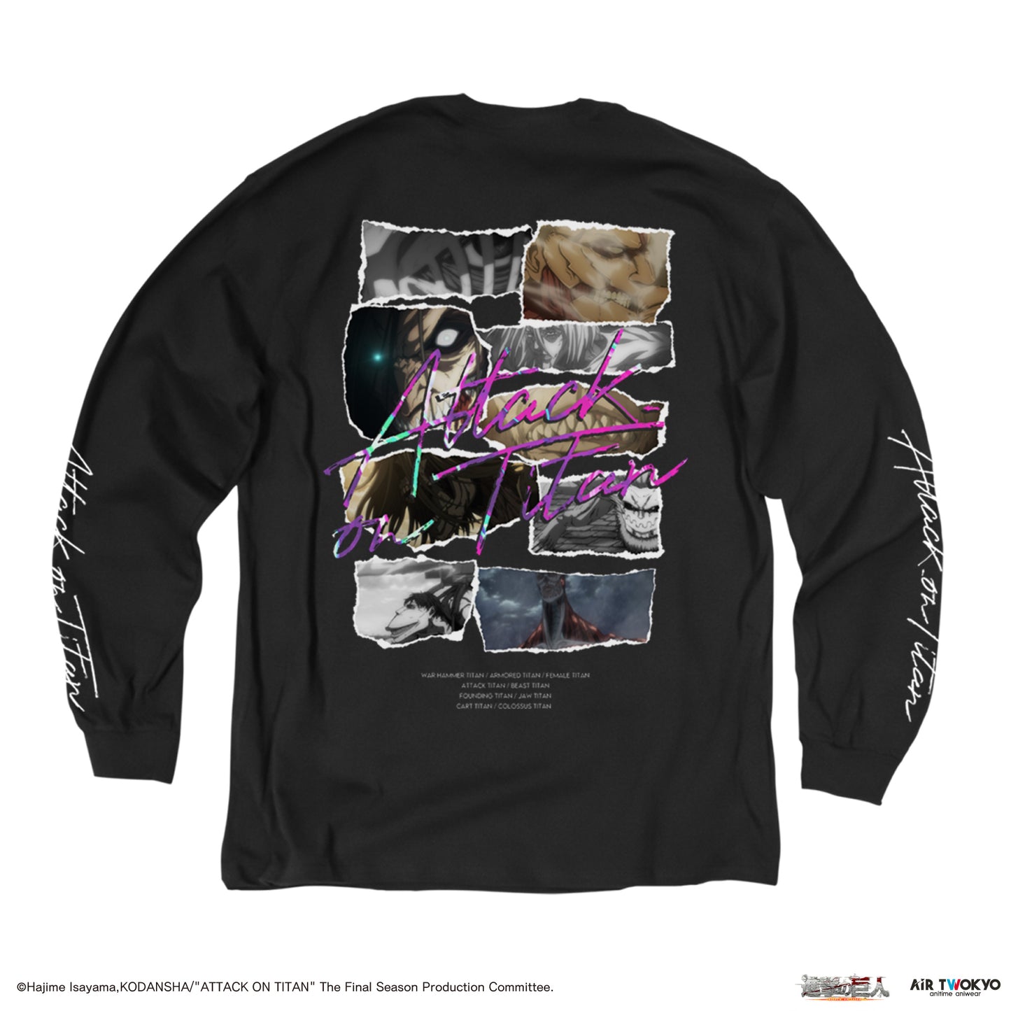 "Attack on Titan" The Final Season Nine Titans Collage Graphic Long Sleeve T-shirt